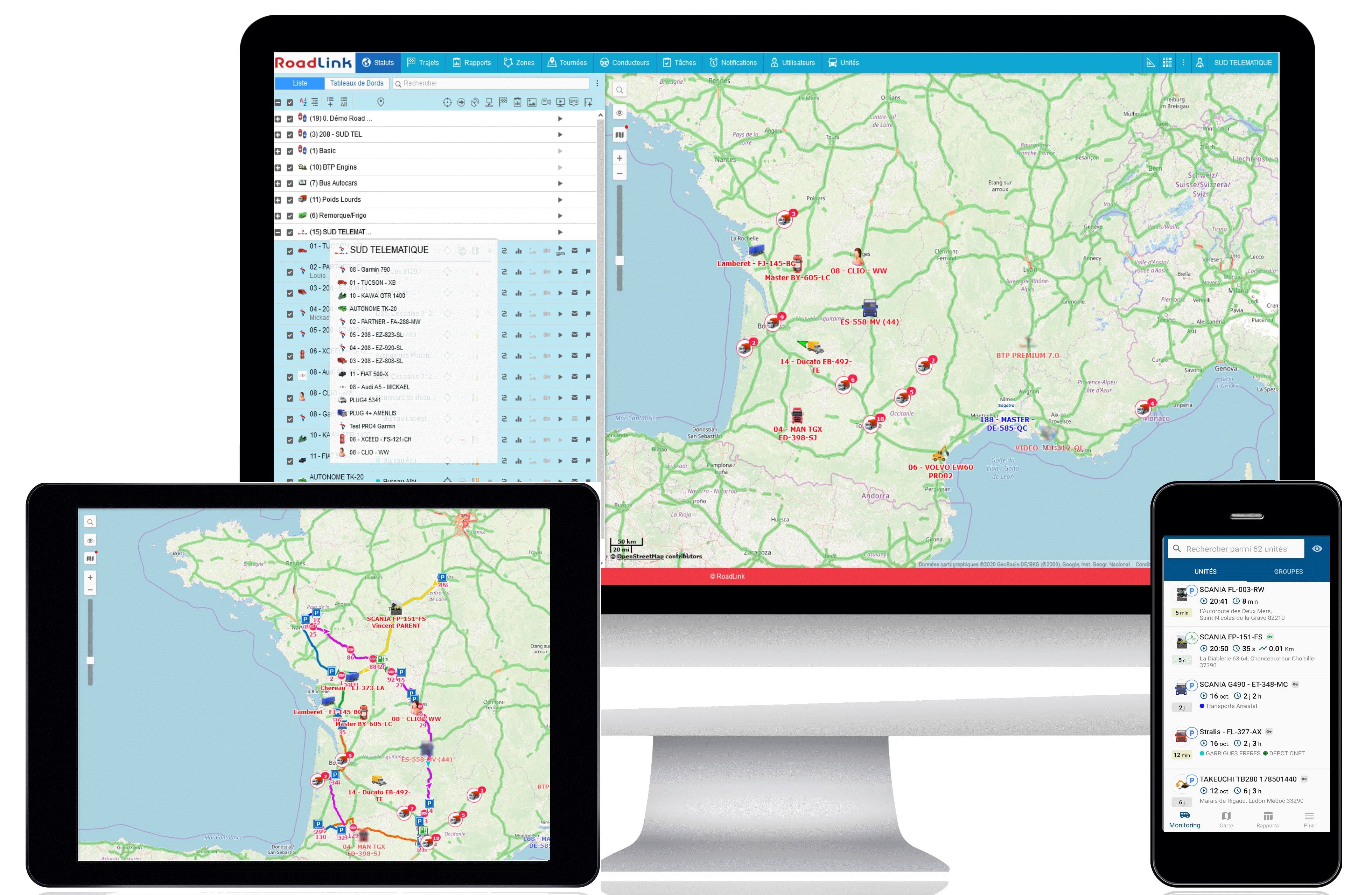 géolocalisation vehicules road link