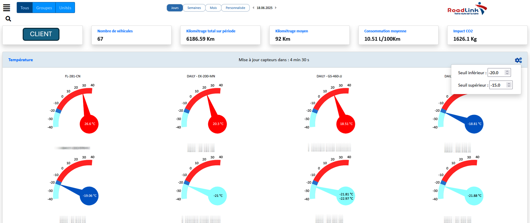 geolocalisation camions - chaine du froid