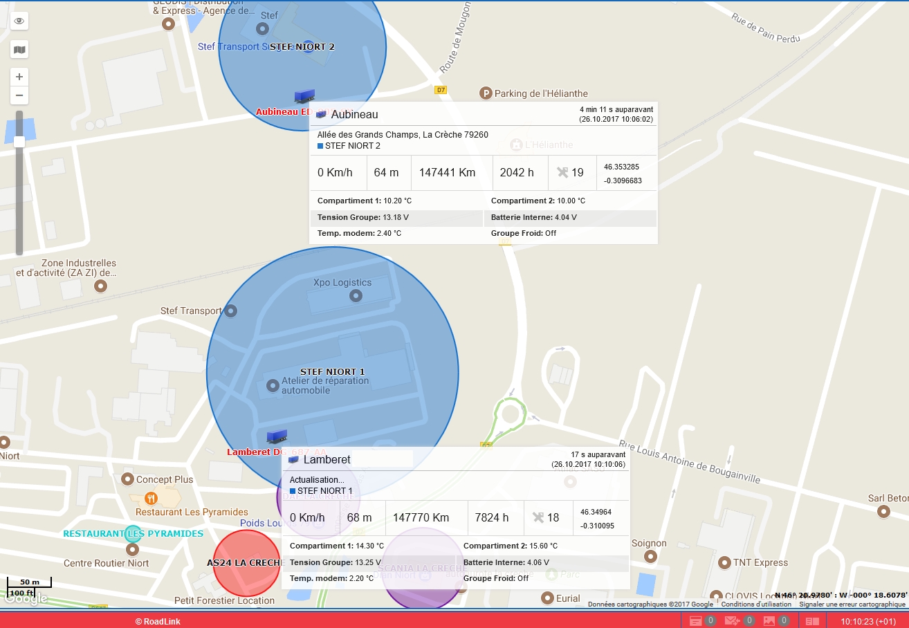 geolocalisation camions - données sociales