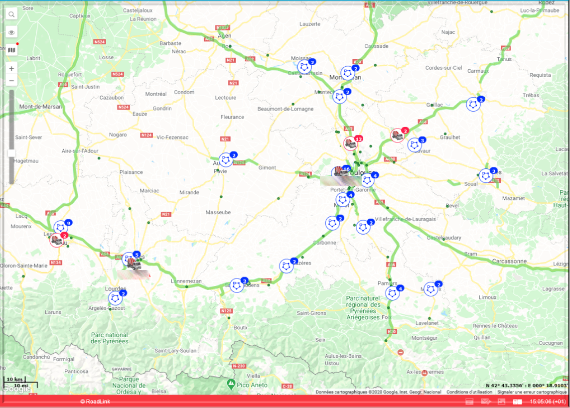 calcul itinéraire Road Link